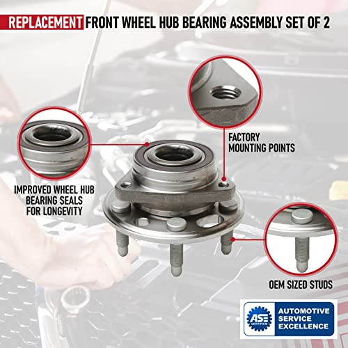 AA Ignition Replacement Front or Rear Wheel Hub Bearing Assembly Set of 2 - Compatible with Buick, Cadillac, Chevrolet, GMC - Lacrosse, CTS, Equinox, Impala, Malibu, Terrain - Replaces 513288, 951-301, 13507374 - Image 4
