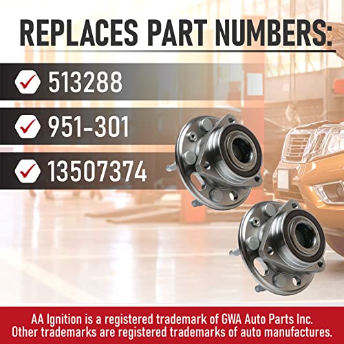 AA Ignition Replacement Front or Rear Wheel Hub Bearing Assembly Set of 2 - Compatible with Buick, Cadillac, Chevrolet, GMC - Lacrosse, CTS, Equinox, Impala, Malibu, Terrain - Replaces 513288, 951-301, 13507374 - Image 3