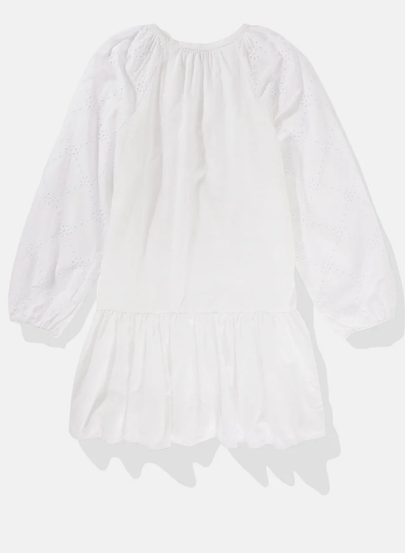 American Eagle Eyelet Ruffle Mini Dress