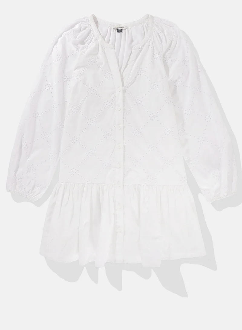 American Eagle Eyelet Ruffle Mini Dress