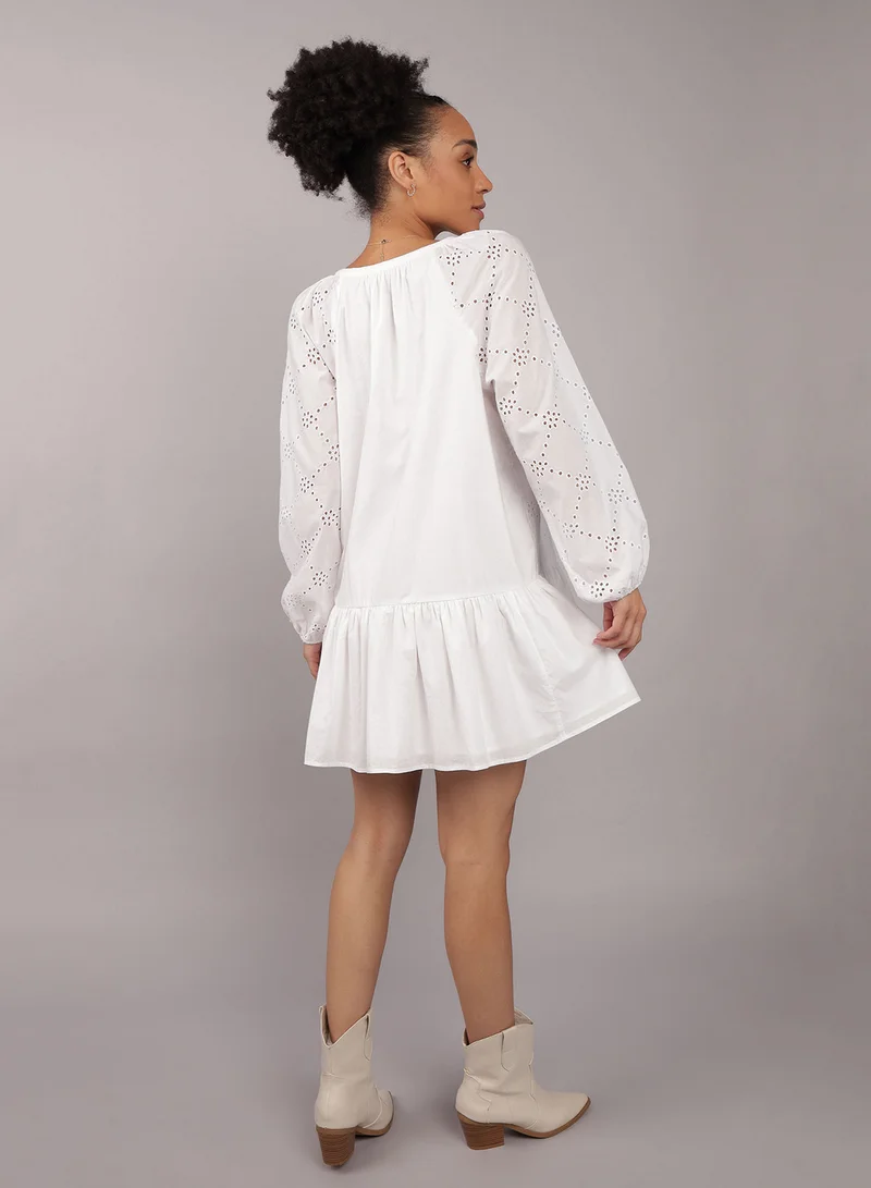 American Eagle Eyelet Ruffle Mini Dress