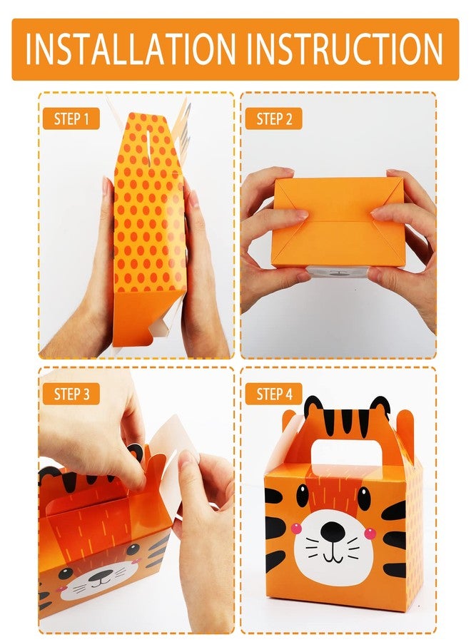 تفكس جيه مجموعة من 12 علبة هدايا لحفلات سفاري الغابة، بتصميم حيوانات حديقة الحيوان، مثالية لأعياد الميلاد، وحقائب هدايا حلوى لحفلات سفاري الغابة، ومستلزمات تزيين حفلات استقبال المولود الجديد. - Image 4