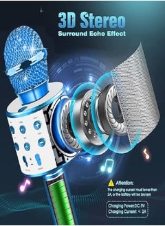 Generic Wireless Microphone, Toy for Kids Age 3-12, Karaoke Gift (Blue)  - Image 4