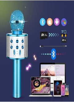 Generic Wireless Microphone, Toy for Kids Age 3-12, Karaoke Gift (Blue)  - Image 3
