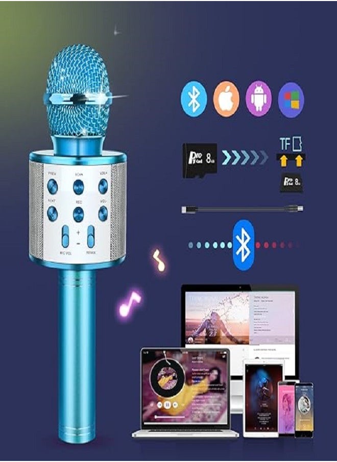 Wireless Microphone, Toy for Kids Age 3-12, Karaoke Gift (Blue)  - Image 3
