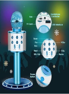 Generic Wireless Microphone, Toy for Kids Age 3-12, Karaoke Gift (Blue)  - Image 2
