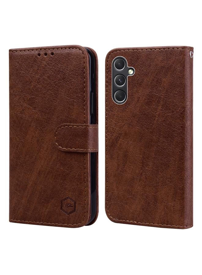 S-TOP Case For Samsung Galaxy A55 5G Skin Feeling Oil Leather Texture PU + TPU Phone Case - Image 1