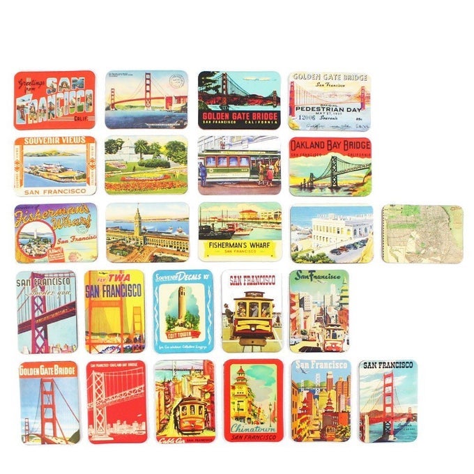 SAN FRANCISCO SOUVENIRS REFRIGERATOR MAGNETS SET OF 24 MAGNETIC FRIDGE MAGNET HOME DECORATION ACCESSORIES ARTS CRAFTS