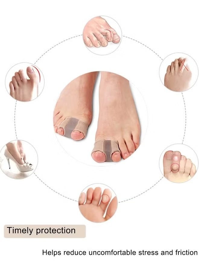 2Pcs Gel Toe Separators, Overlapping Bunion Corrector, Silicone Toe Separators with Soft Gel Pad Pain Relief Bunion Bunion Corrector, Nylon Silicone, One Size - Image 3