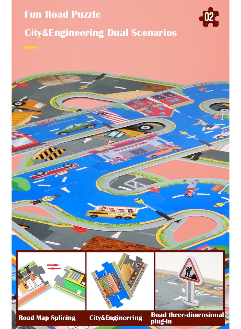 Arabest مسار الألغاز، ألعاب سيارات هندسة النقل الحضري، تعليمية للأطفال - Image 3