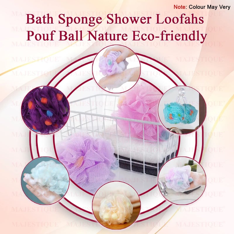 Majestique Eco-Friendly Mesh Loofah - Large Bath Scrubber for Women & Men, Soft Shower Puff for Gentle Exfoliation, Loofah for Bathing, Family Combo Pack of 2 - Image 5