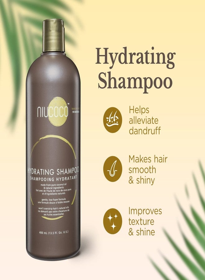 NIUCOCO Natural Coconut Oil Hydrating Shampoo (400ml) | Chemical Free Moisturizing Dandruff Formula for Dry, Damaged, Hair & Scalp | Safe on Color Treated Hair | Professional Salon Quality - Image 2