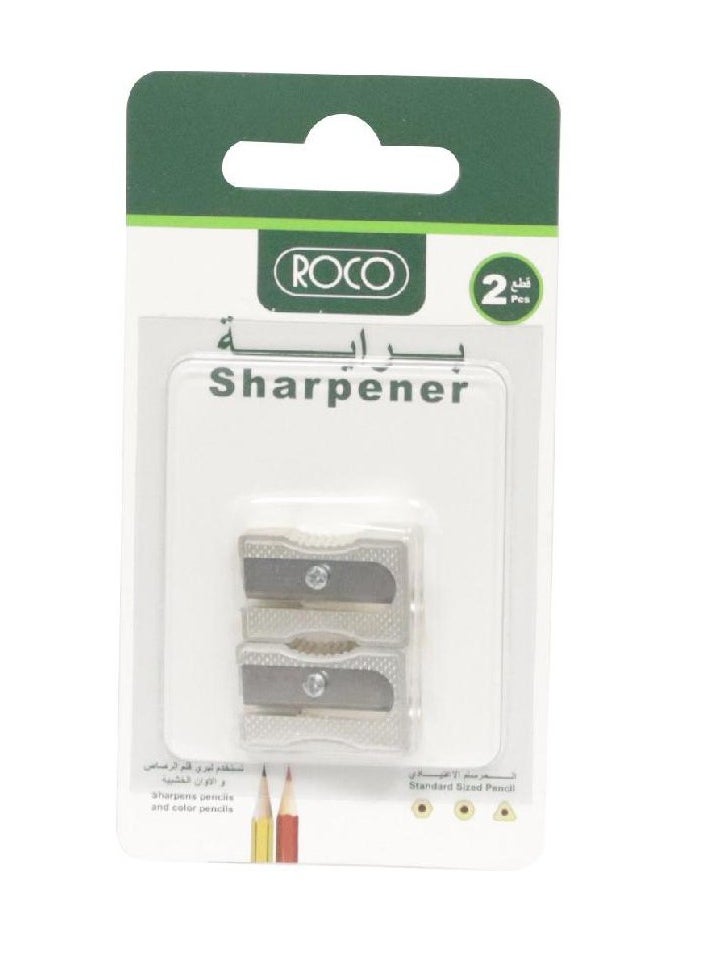 ROCO 2 Piece Pocket Sharpener Silver  - Image 1
