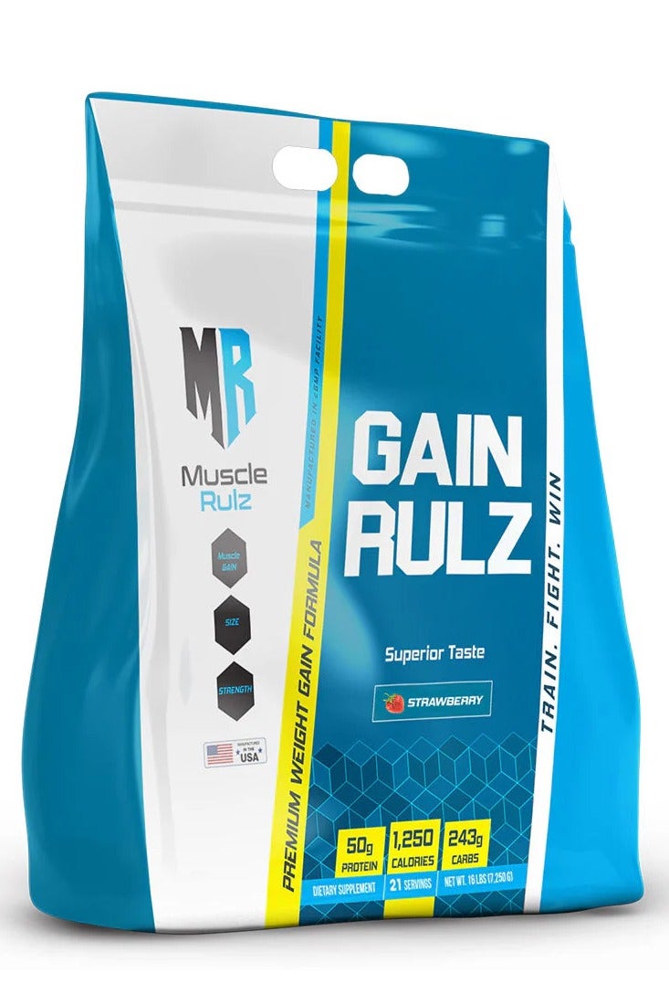 ماسل رولز مصل رالز، غين رالز، ٥٠ غرام بروتين، معزز لزيادة الكتلة العضلية، ١٦ رطلاً، بنكهة الفراولة - Image 1