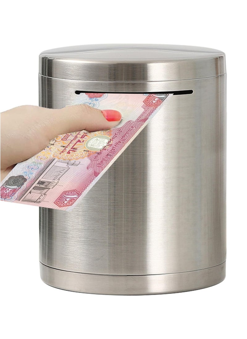 VITION PiggyBank Made of Stainless Steel, for Adults Coin Bank,Can Only Save The Piggy Bank That Cannot be Taken Out (20 x 20 cm, Stainless Steel)  - Image 1
