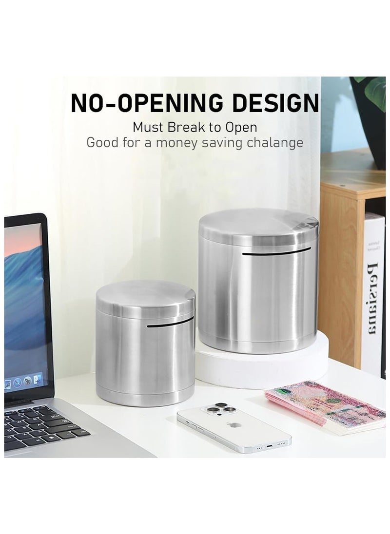 VITION PiggyBank Made of Stainless Steel, for Adults Coin Bank,Can Only Save The Piggy Bank That Cannot be Taken Out (20 x 20 cm, Stainless Steel)  - Image 4