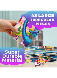 quokka Giant Floor Puzzles For Kids Ages 4-6 - 2X3 Feet 48 Piece Puzzles For Toddlers 3-5 - Large Educational Kids Puzzles Ages 2-4 - Dinos Activity Game For Boys And Girls - Premier Gift  - Image 3