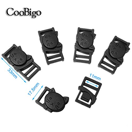 CooBigo 25pcs 3/8" (11mm) Cat-Head Plastic Safty Breakaway Buckles for Bra Cat Dog Collar Paracord FLC124(Mix-s) - Image 2