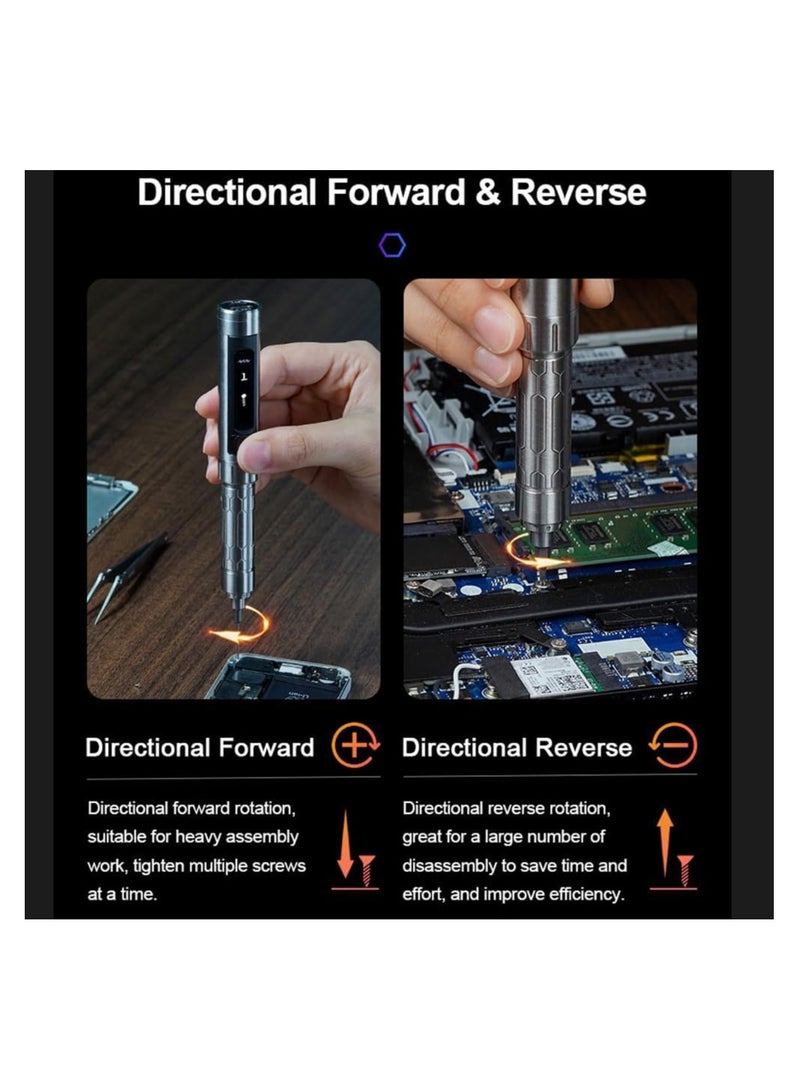 SYOSI 24PCS Bits Electric Screwdriver, Portable Screwdriver, Cordless OLED Display Motion Sensing Control Screwdriver, with LED Lights, Utility Computers Mobile Phone Repairs Tool, Repair Tool Kit - Image 2