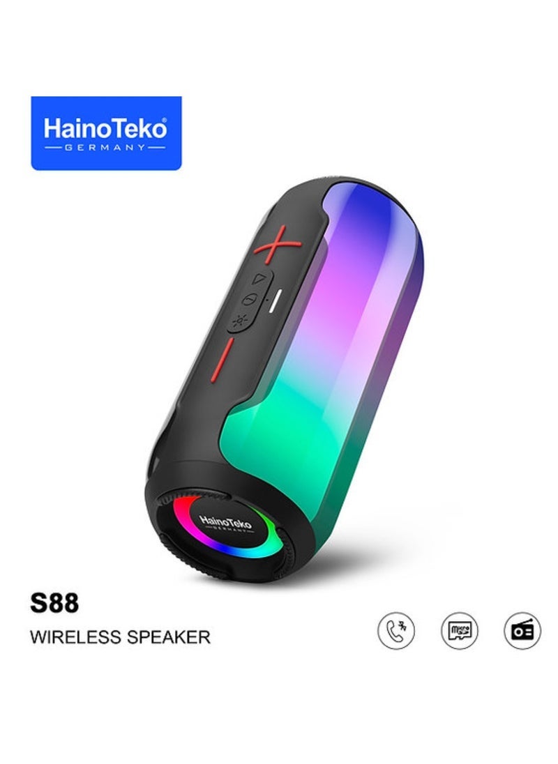 هينو تيكو S88 Wireless Speaker Bluetooth Speaker Portable Bluetooth Wireless Speaker With Full Body Light Show, TWS Pairing, RGB Lights, AUX-In, Card Slot, USB-C, Bluetooth And FM Radio Speaker Portable Speaker For Indoor & Outdoor Party - Image 3