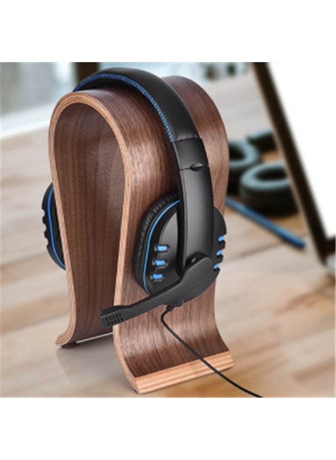 Generic Wooden Wood Headphone Gaming Headset Wireess Display Stand Earphone Holder Hanger, Headphone Stand Gaming Headset Holder Wooden Earphone Stand U Shape Display Hanger For Home, Office, Study, Shop  - Image 5