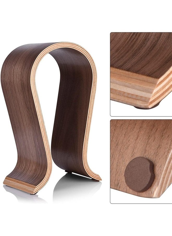 Generic Wooden Wood Headphone Gaming Headset Wireess Display Stand Earphone Holder Hanger, Headphone Stand Gaming Headset Holder Wooden Earphone Stand U Shape Display Hanger For Home, Office, Study, Shop  - Image 2