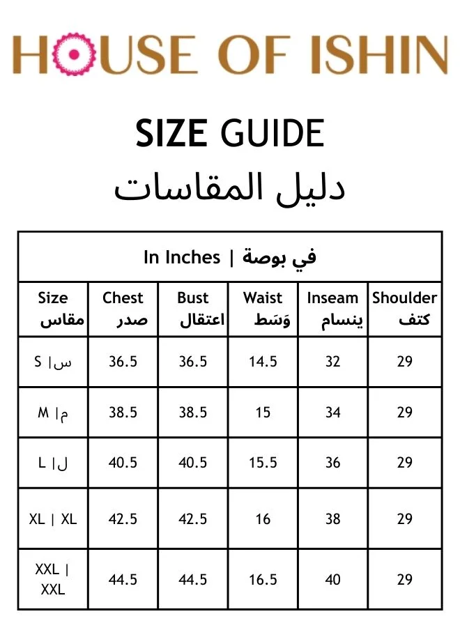 آي شين Straight Fit Embroidered Pattern Round Neck Three-Quarter Sleeves Mustard Colour Woven Cotton Kurta Set for Women with Semi Elastic Closure - A Statement Piece for Every Look
