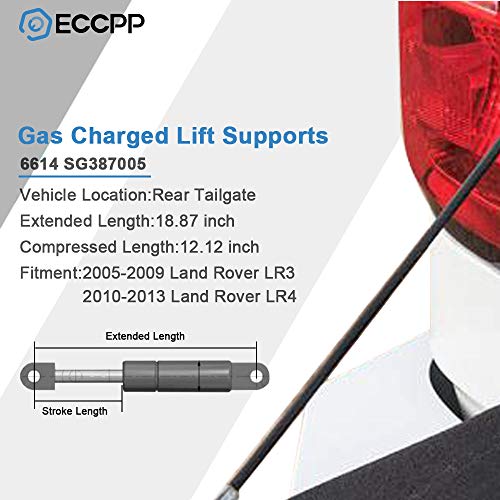 ECCPP دعامات دعم الرفع الخلفية بديلة لسيارة لاند روفر LR3 2005-2009، ولاند روفر LR4 2010-2013 مجموعة من 2 - Image 2