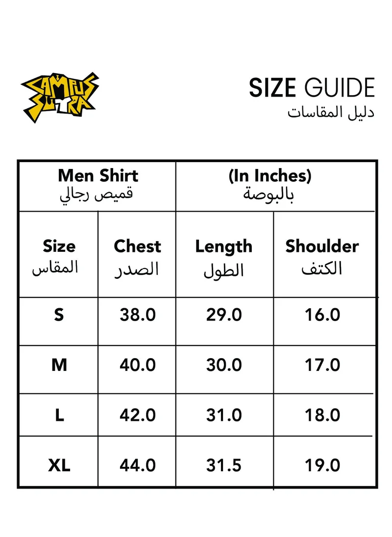 Campus Sutra Men's Midnight Black Graph-Check Relaxed Shirt
