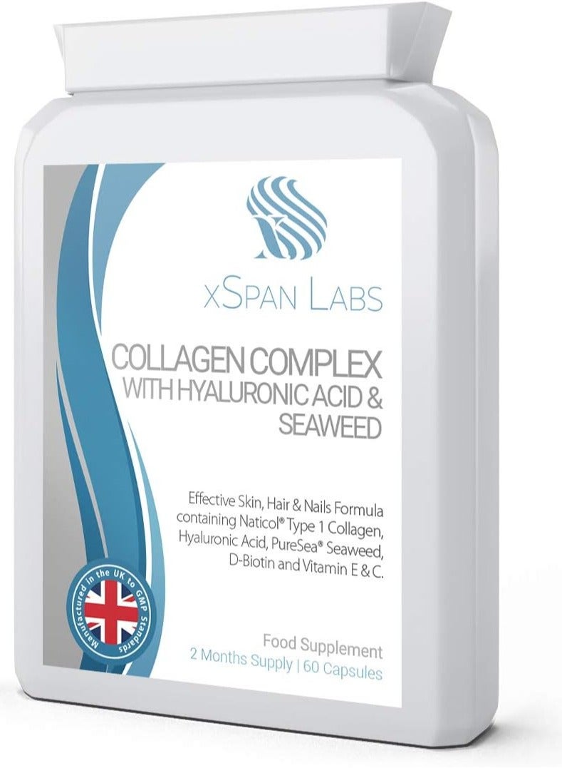 Xspan Labs Collagen Complex with Hyaluronic Acid 60 Capsules  - Image 1