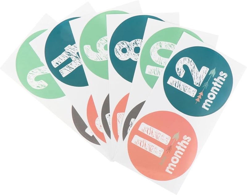 12Pcs Baby Milestone Stickers Monthly Photo Props For Boys Scrapbooking Photography - Image 1