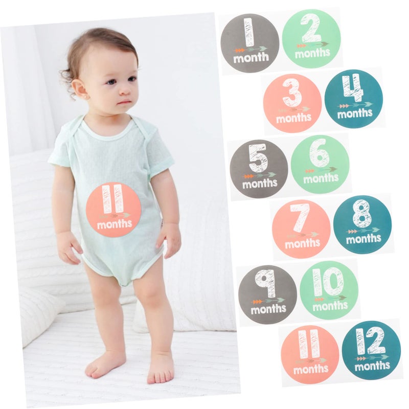 12Pcs Baby Milestone Stickers Monthly Photo Props For Boys Scrapbooking Photography - Image 4