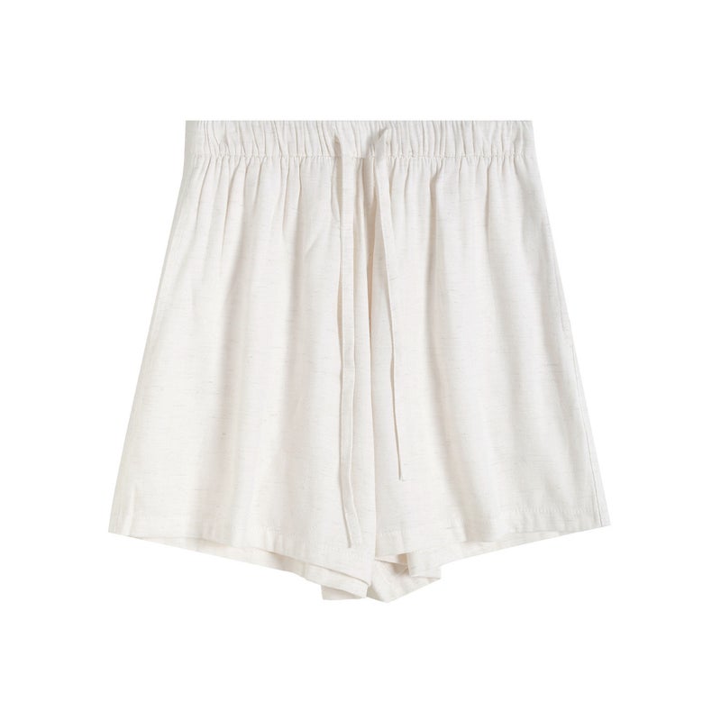 Women's Linen Blend Loose Wide-Leg High-Waist Shorts - Image 5