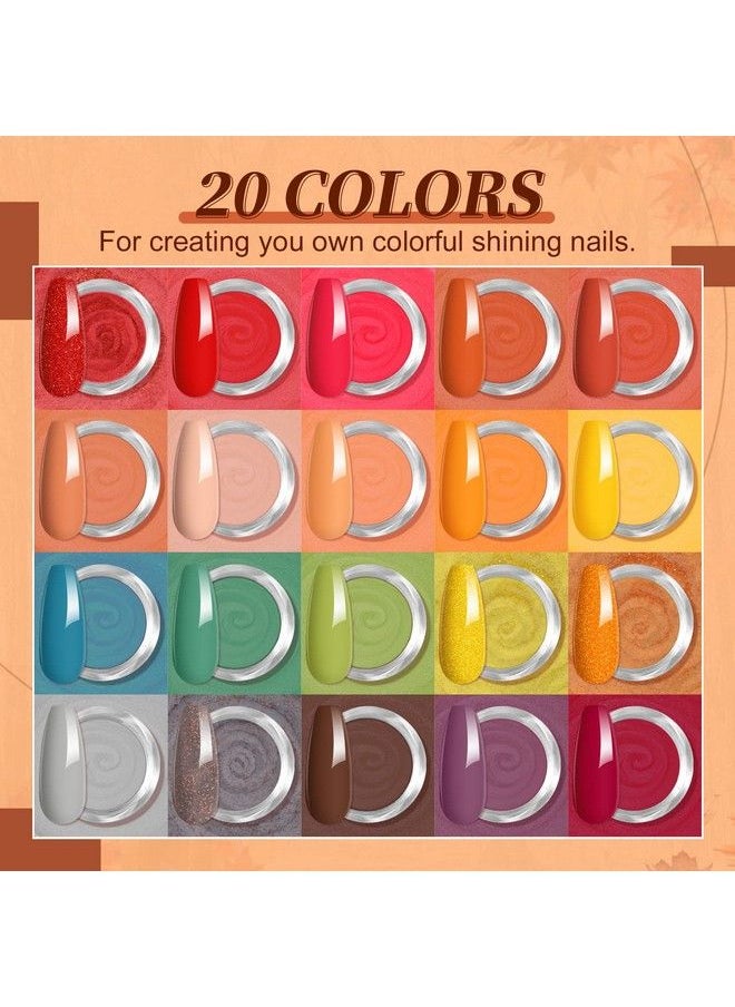 Saviland - Dip Powder Nail Kit 20 Colors Dipping Powder Nail Kit With 4*15Ml Dip Liquid Set Base&Top Coat Activator Brush Saver Manicure Tool For French Nail Art Salon Diy Valentine - Image 1