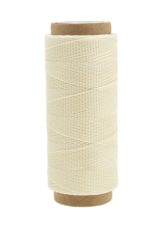 Waxed Thread Round Leather Sewing Thread - Polyester Wax Thread for Leather Craft Sewing Bookbinding by Mandala Crafts 0.45mm 219 Yards Natural - Image 1