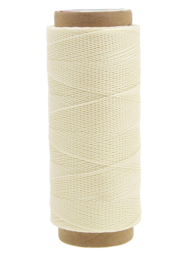 Waxed Thread Round Leather Sewing Thread - Polyester Wax Thread for Leather Craft Sewing Bookbinding by Mandala Crafts 0.45mm 219 Yards Natural - Image 2