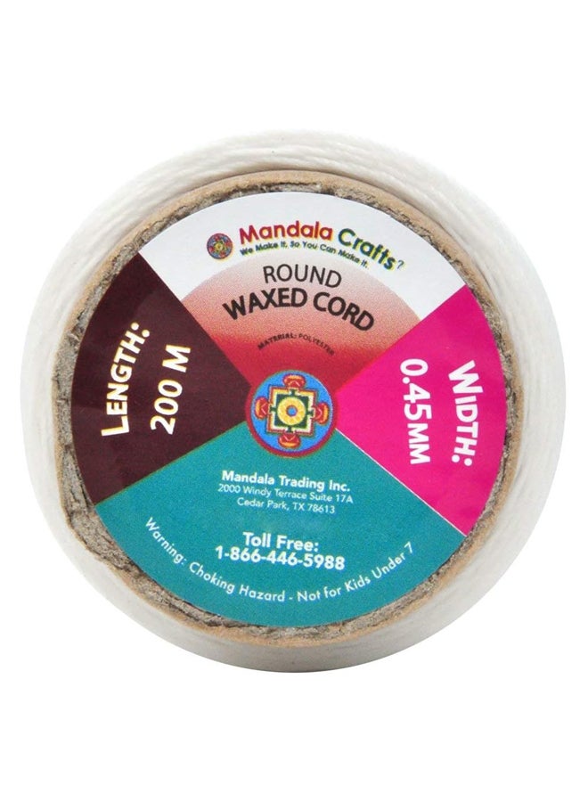 Waxed Thread Round Leather Sewing Thread - Polyester Wax Thread for Leather Craft Sewing Bookbinding by Mandala Crafts 0.45mm 219 Yards Natural - Image 4