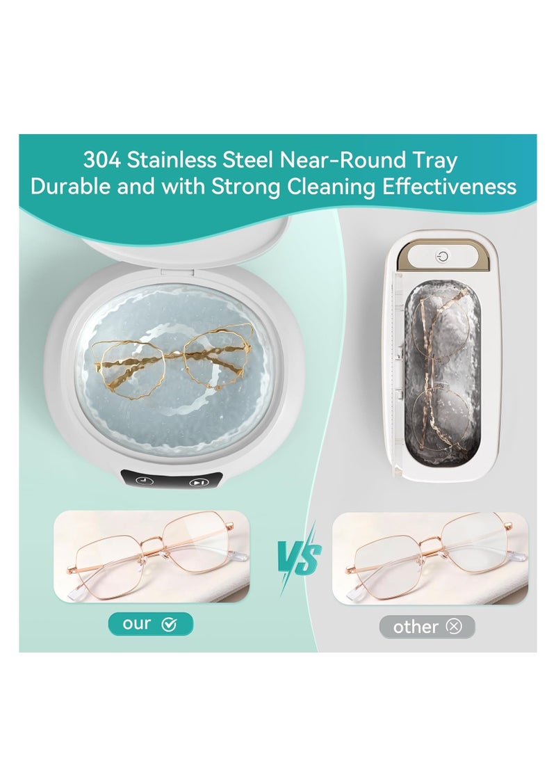 KASTWAVE Ultrasonic Jewelry Cleaner, 48 Khz Retainer Cleaner Machine, Portable Sonic Jewelry Cleaner Machine Clean Pod for Dentures, Jewelry, Rings, Glasses, Combs, Earrings, Retainers, Dental Tools, 24.5 Oz - Image 3