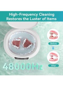 KASTWAVE Ultrasonic Jewelry Cleaner, 48 Khz Retainer Cleaner Machine, Portable Sonic Jewelry Cleaner Machine Clean Pod for Dentures, Jewelry, Rings, Glasses, Combs, Earrings, Retainers, Dental Tools, 24.5 Oz  - Image 5