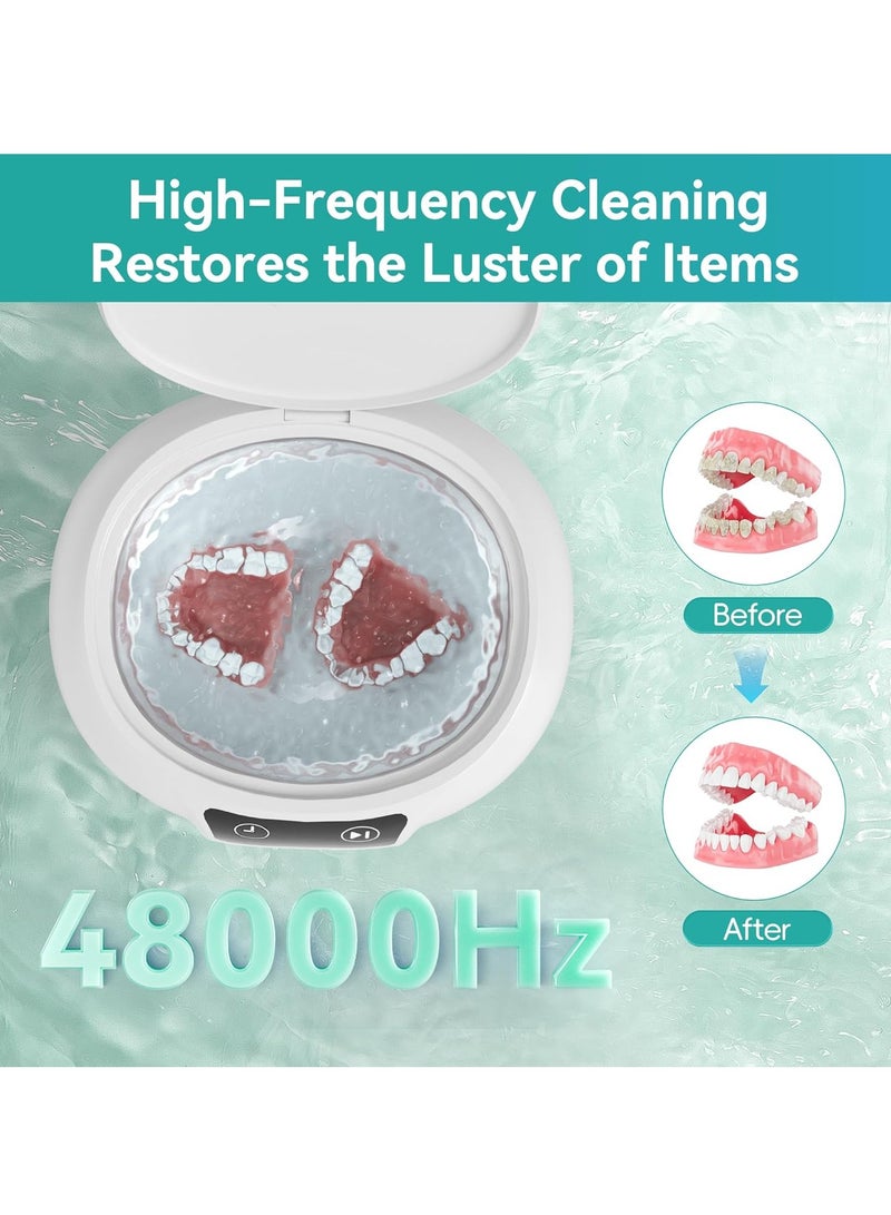 KASTWAVE Ultrasonic Jewelry Cleaner, 48 Khz Retainer Cleaner Machine, Portable Sonic Jewelry Cleaner Machine Clean Pod for Dentures, Jewelry, Rings, Glasses, Combs, Earrings, Retainers, Dental Tools, 24.5 Oz - Image 5
