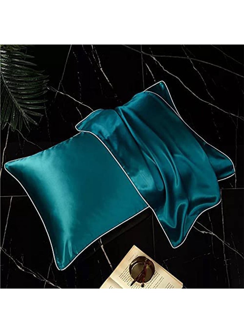 LIMOS Mulberry Silk Pillowcase for Hair and Skin, Soft Breathable(Blue 48cm*74cm)  - Image 1
