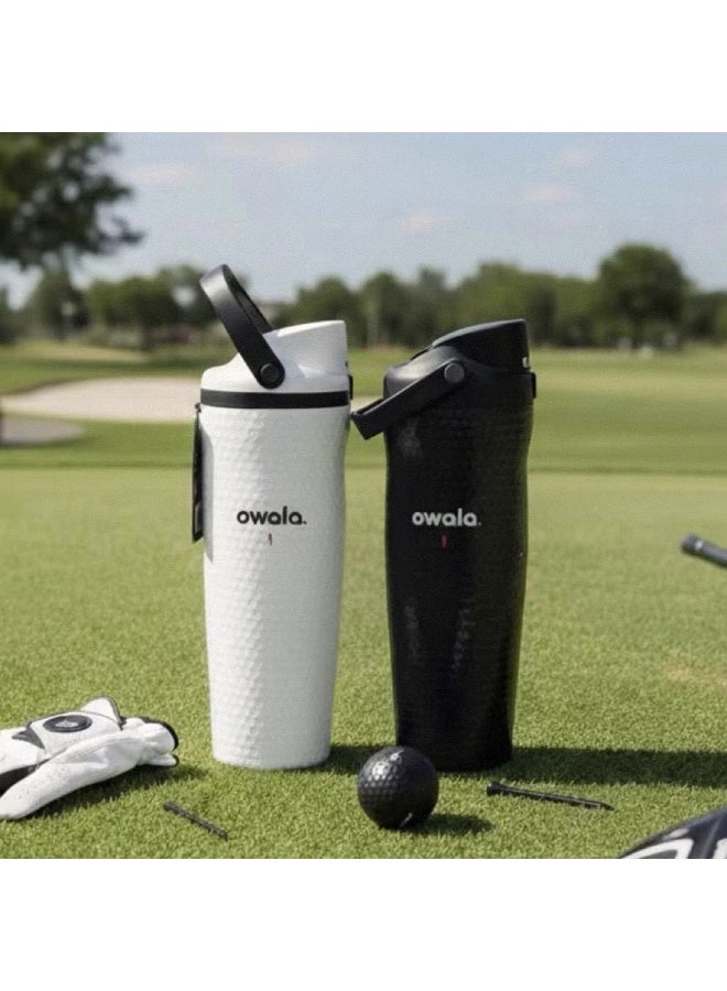 Owala 【Matte White Limited Edition】900ml Large Capacity Dual-Lid Insulated Tumbler - Portable Handle + Non-Slip Texture | 12h Cold & 6h Heat Retention | Ideal for Office, Commute & Fitness - Image 2