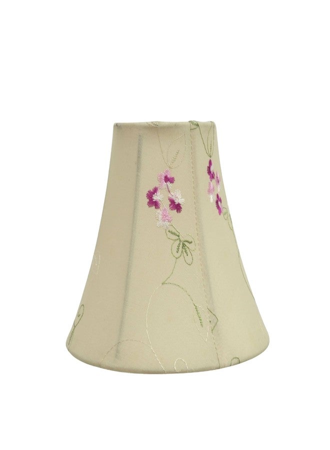 Aspen Creative Corporation 30055-2A Small Bell Shape Chandelier Clip-On Lamp Shade Set (2 Pack), Transitional Design in Apricot, 6" Bottom Width (3" x 6" x 5") - Image 3