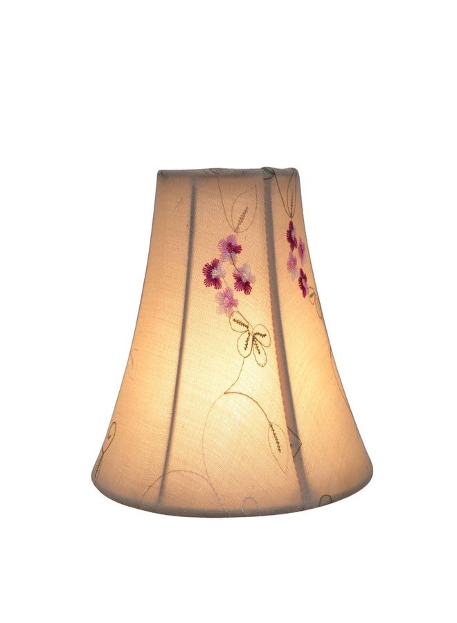 Aspen Creative Corporation 30055-2A Small Bell Shape Chandelier Clip-On Lamp Shade Set (2 Pack), Transitional Design in Apricot, 6" Bottom Width (3" x 6" x 5") - Image 2