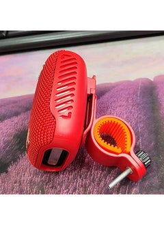 erorex Portable Bluetooth Speaker For Bike Wireless Speaker Waterproof Bike Speaker With Handlebar Mount Supports Memory Card Fm Radio Red  - Image 2