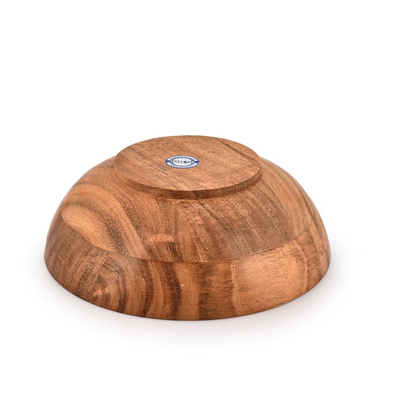Kaizen Casa Fruit Bowl Acacia Wood Serving Wooden Bowls For DÃ©cor Decorative Bowl for Veggies, Fruits Handmade Wooden Serving Bowl (7" X 7" X 3") - Image 4