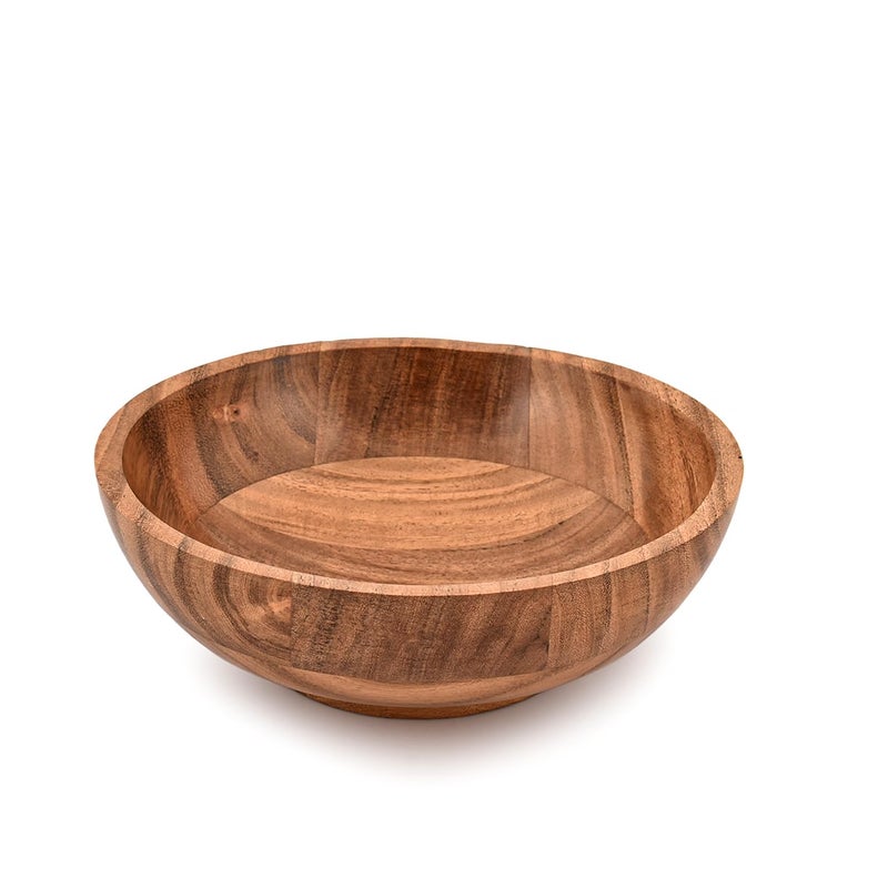 Kaizen Casa Fruit Bowl Acacia Wood Serving Wooden Bowls For DÃ©cor Decorative Bowl for Veggies, Fruits Handmade Wooden Serving Bowl (7" X 7" X 3") - Image 1