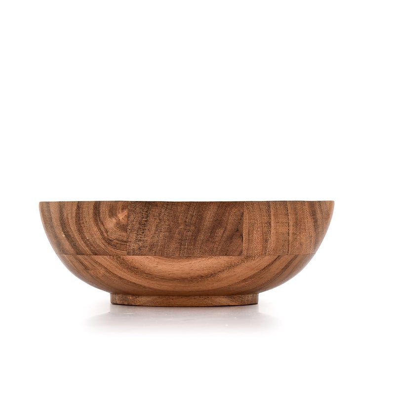 Kaizen Casa Fruit Bowl Acacia Wood Serving Wooden Bowls For DÃ©cor Decorative Bowl for Veggies, Fruits Handmade Wooden Serving Bowl (7" X 7" X 3") - Image 2