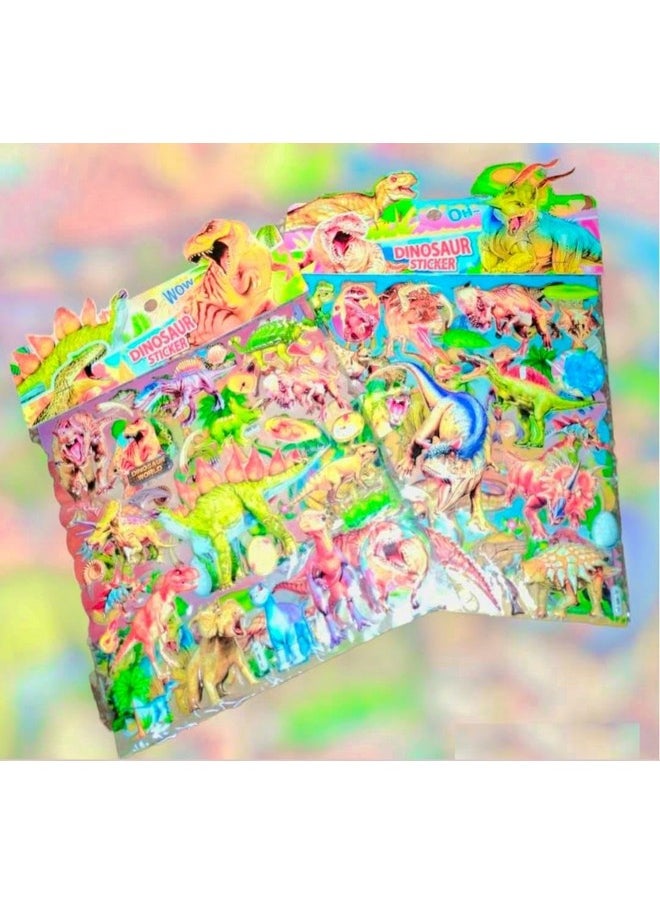 TEMSON - TEMSON Decorative Dinosaur Theme Double Puffer & Double Layer Sticker for Kids(SL-ARV)(Set of 2) - Image 1
