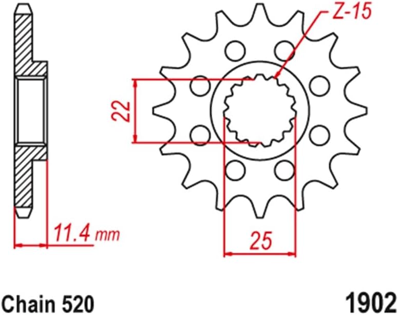 Wivplex 520 Motorcycle Front Sprocket Pinion - Image 2
